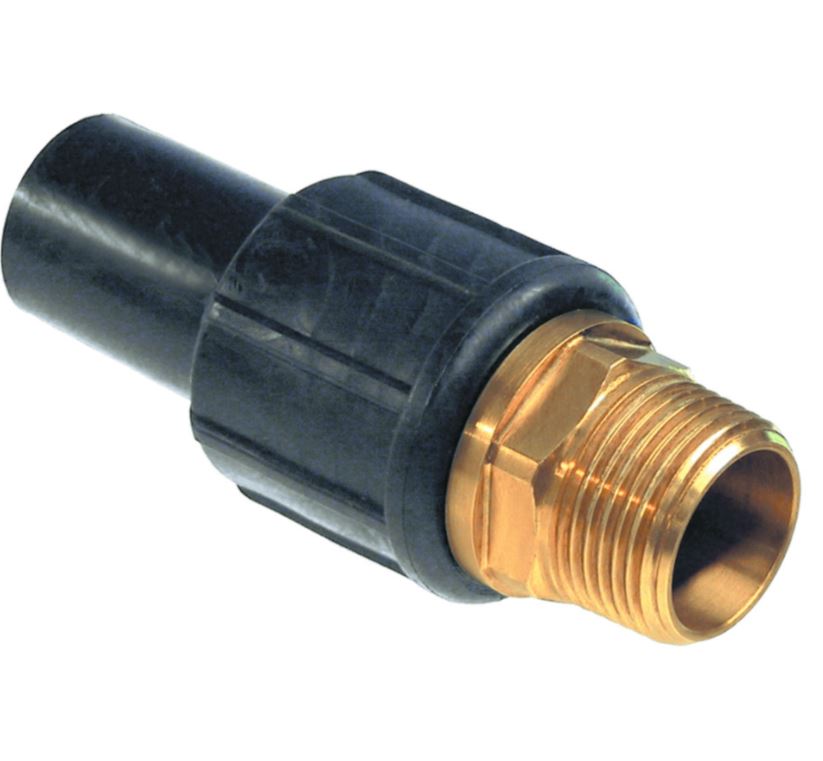 UNIDELTA S5 elektrofitting KPE átmeneti idom,réz menettel,PE100,SDR11,25mmx3/4