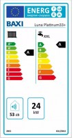 BAXI Luna Platinum 33+ ERP kombi kazán,kondenzációs,fali,F:28kW,HMV:33kW, IPX5D