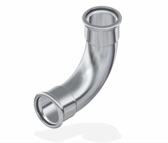 FixTrend Inox press ív, 90°, 2 tokos, 108mm