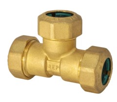 TECNOVIELLE KPE réz egál T-idom 25x25x25mm